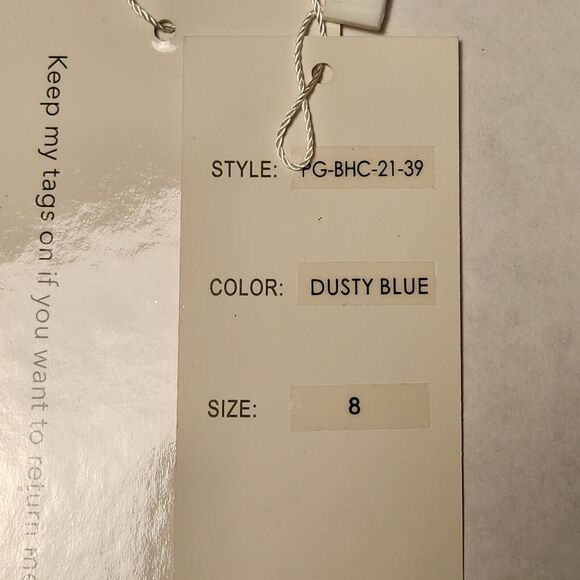 Rated PG by Prom Girl Sparkly Fit & Flare Mini Dress in Dusty Blue Sz 8 NWT - Picture 5 of 10